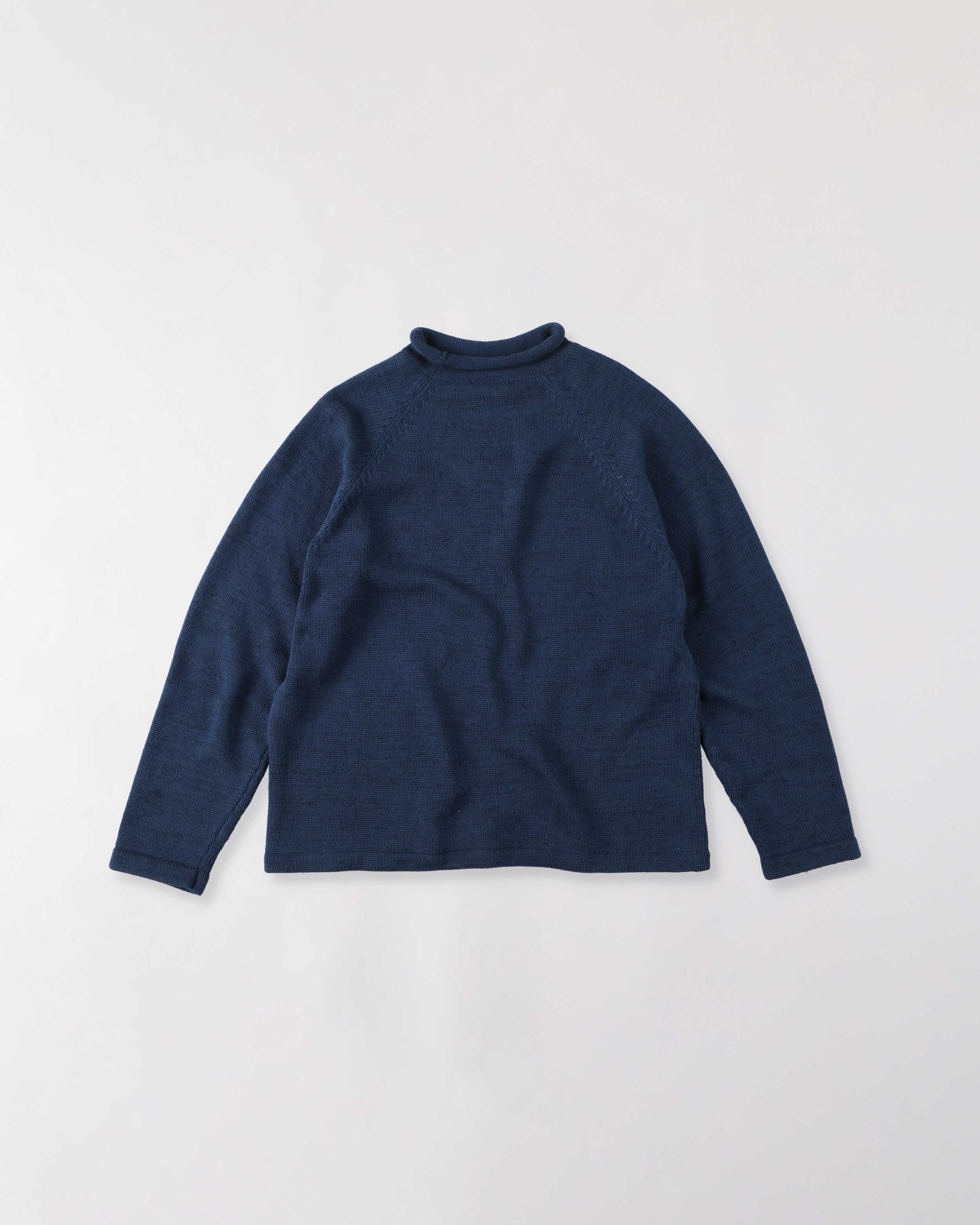 LINEN COTTON CASHMERE ROLL NECK SWEATER