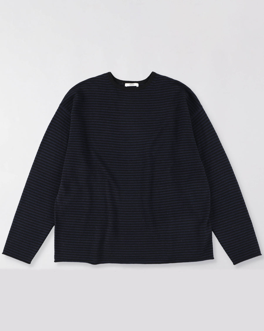 BORDER LINE CASHMERE LONG SLEEVES TEE