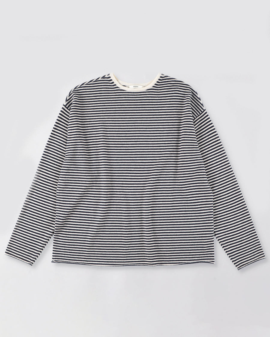 BORDER LINE CASHMERE LONG SLEEVES TEE